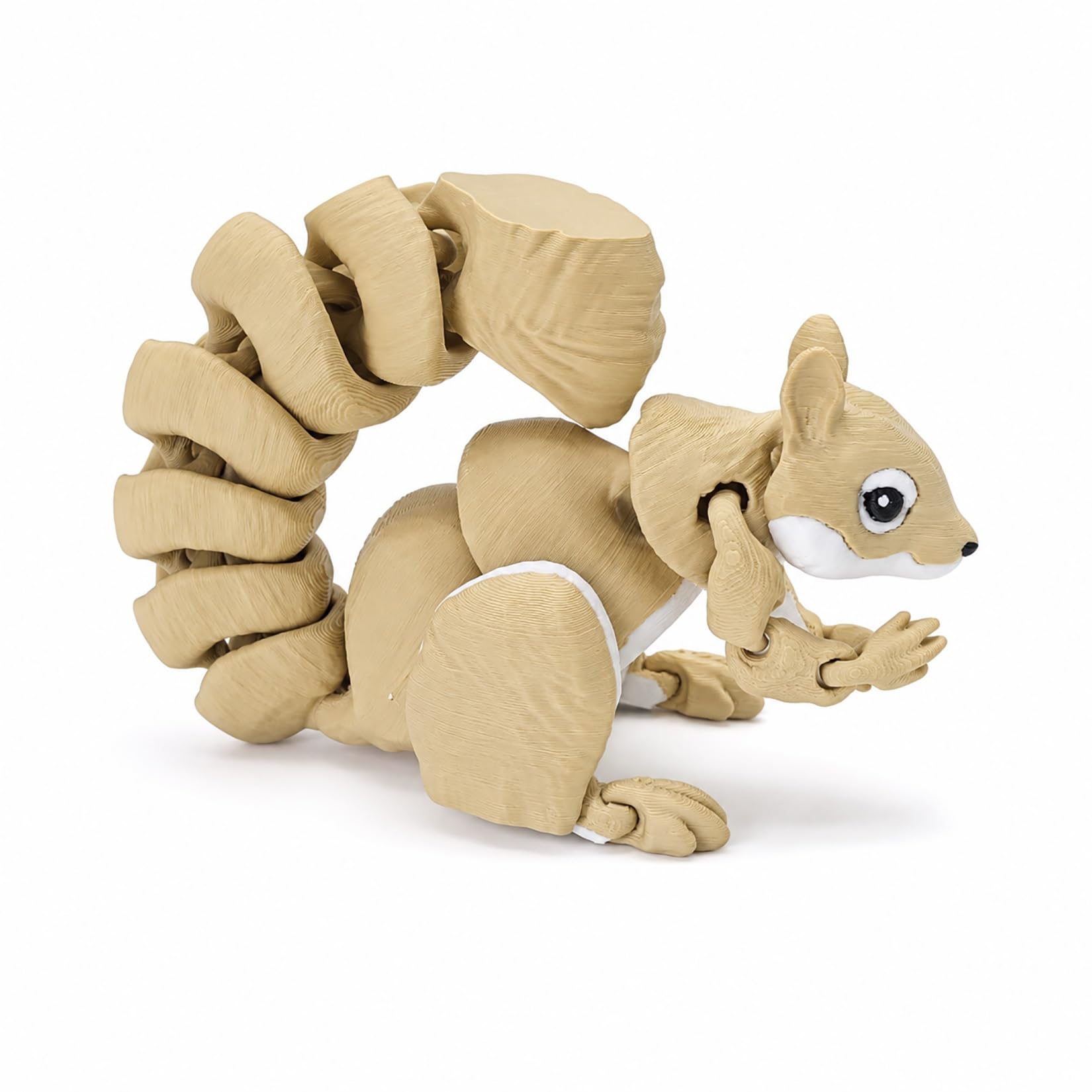 CASOME 3D Printed Articulated Squirrel Figurine, Poseable Squirrel Animal Model with Realistic Eyes, Flexible Woodland Creature Desk Decor, Cute Forest Animal Ornament for Shelf Office Home Display