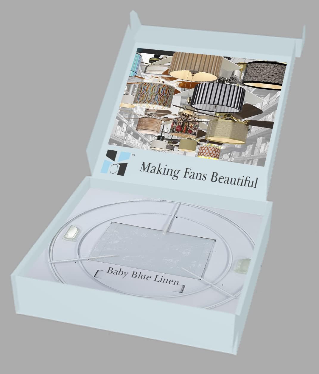 Ceiling Fan Drum Shade Kit - 100% Linen, with Adapter & FREE Diffuser Fits Standard Ceiling Fan Light Kits (*Check Below For Your Fans Compatibility Before Ordering*) Black