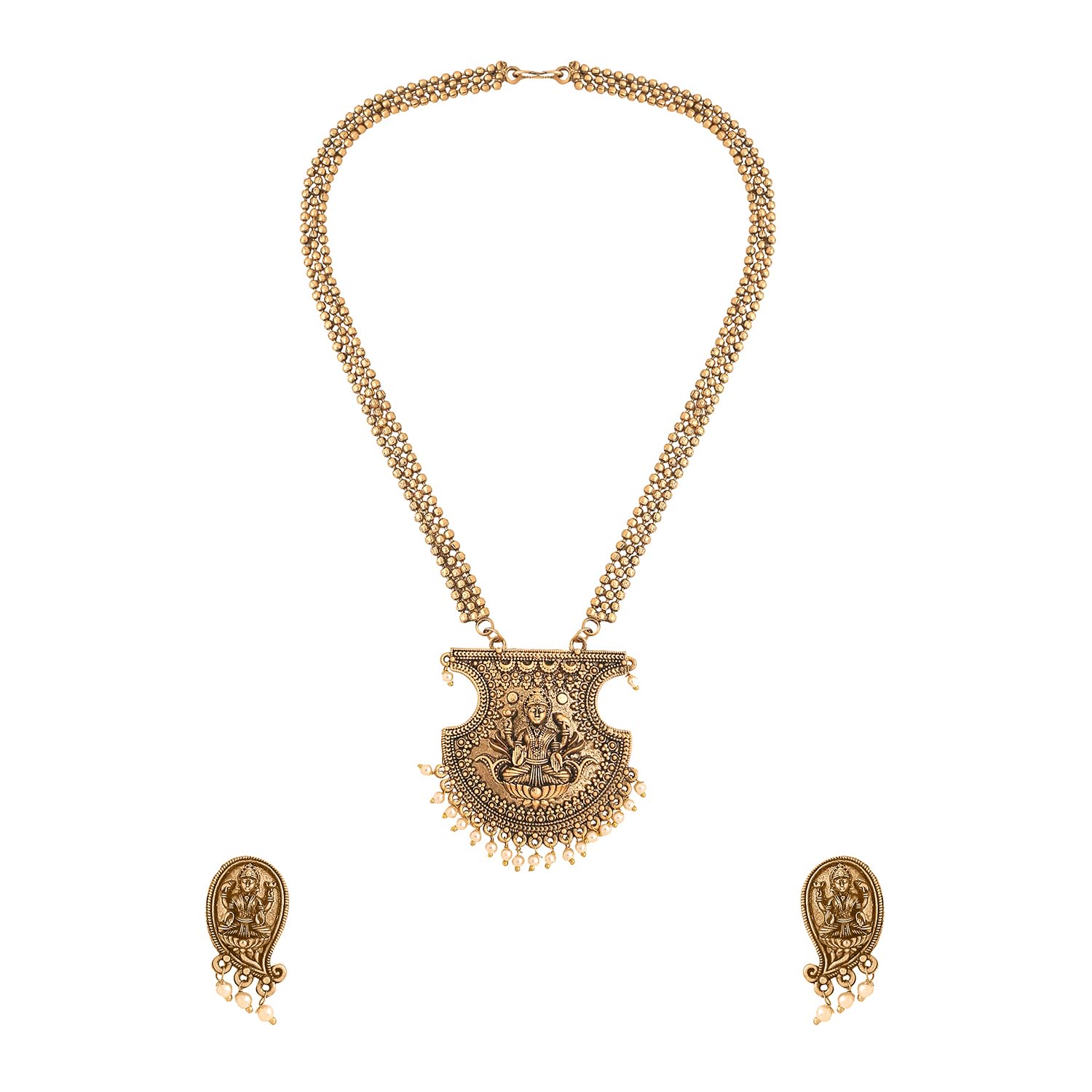 Yellow Chimes Jewellery Set for Women and Girls Temple Jewellery Set for Women Traditional | Oxidised Gold Plated Long Necklace Set | Birthday Gift for Girls & Women Anniversary Gift for Wife (B0CVH3TD4W) Amazon Price History, Amazon Price Tracker