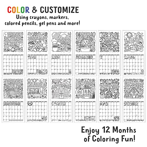 Tiny Expressions - Coloring 2023 Calendar For Kids - Monthly Wall Calendar With Months, Days & Unique Illustrated Images To Color - Great Classroom Calendar And Activity Tracking Chart - Home Learning #TOP3