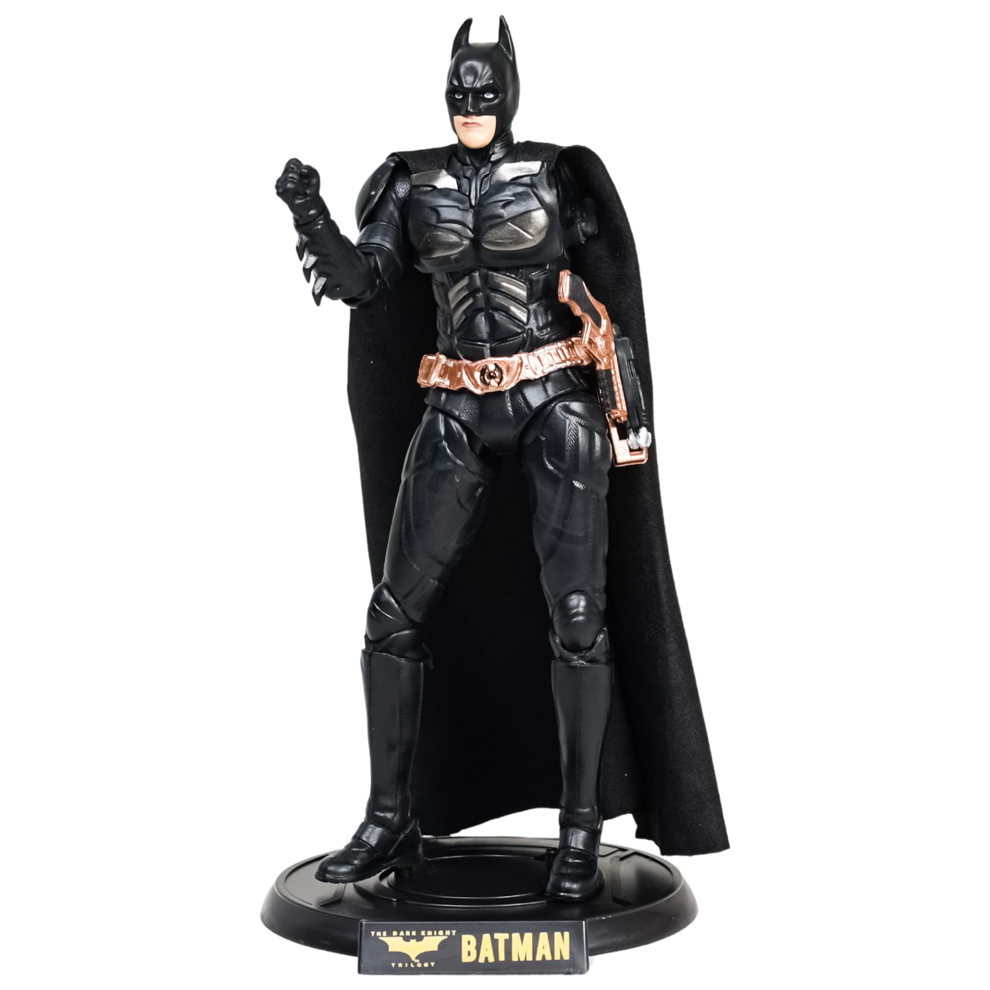 Superhero Action Figure Toy Display with Stand Battman with Gun Model