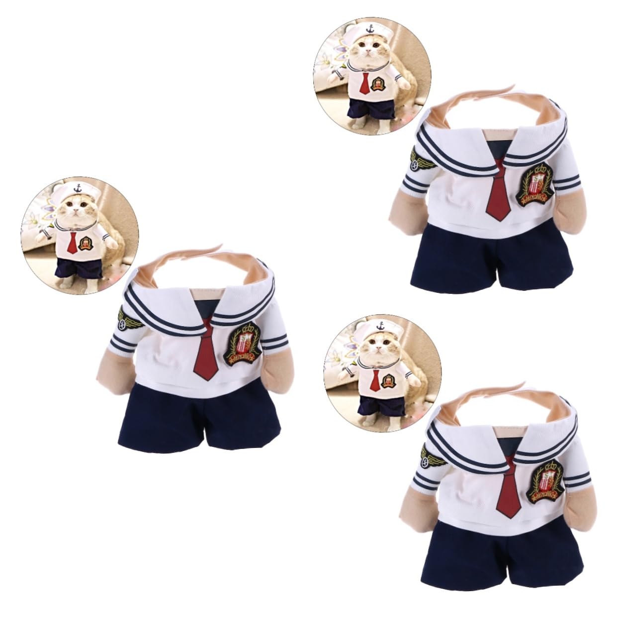 Angoily 3 Pz costume da cane da compagnia vestito da marinaio gatto vestiti abito abbigliamento per animali domestici costume da bagno per cani piccolo cane impostare tuta