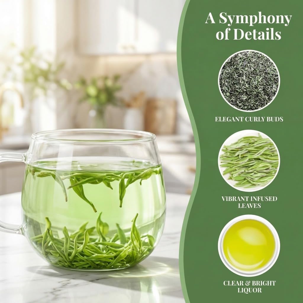 Tè Verde Biluochun 250g*2 | Tè in Foglie Sciolte Grado A 17.64oz | Raccolto Pre-Qingming | Ideale Per Il Consumo Quotidiano