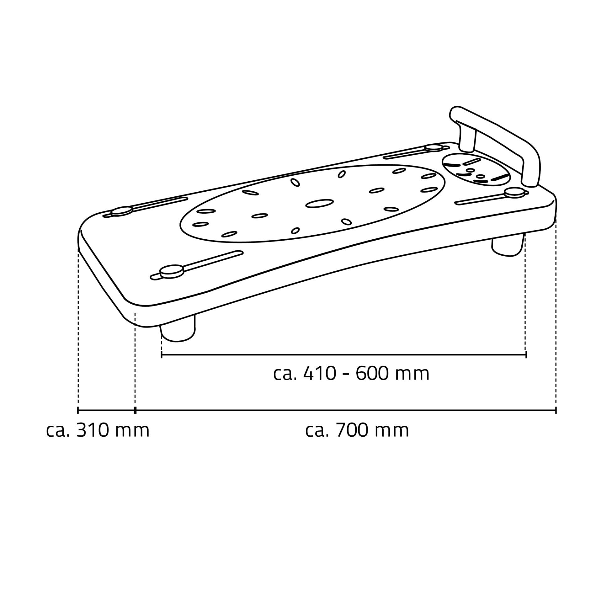 Ridder A0040101 - Sedile di supporto per bagno, con impugnatura, colore: Bianco, polietilene
