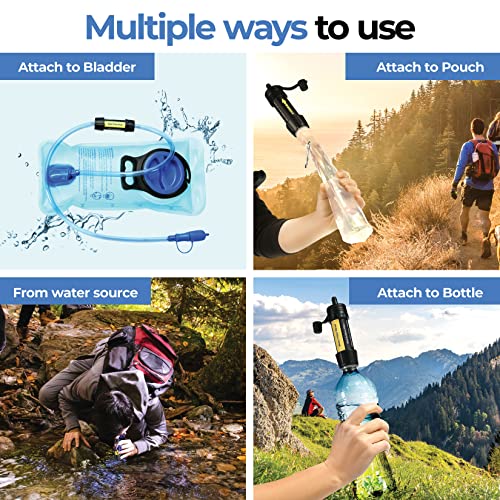 Homeify Hydration Bladder + Camping Water Filter - 2 Liter Water Bladder For Hiking Backpack, Leak Proof Water Bag Reservoir, With Survival Water Filter For Camping Biking Hiking Running Climbing. #TOP5