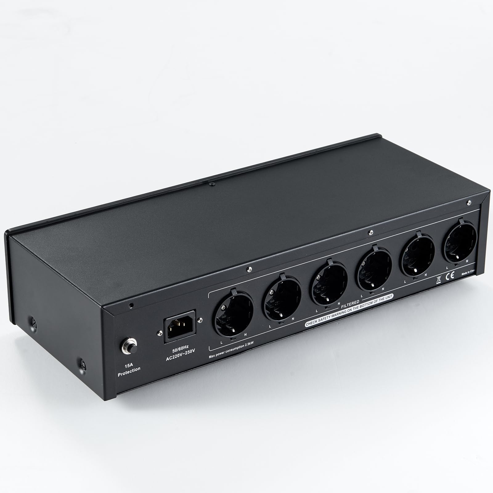 multipresa con filtro di rete HiFi con ampio display LCD, S20B | presa con filtro antidisturbo a 6 vie con protezione da sovratensione, protezione del carico fino a 15 A