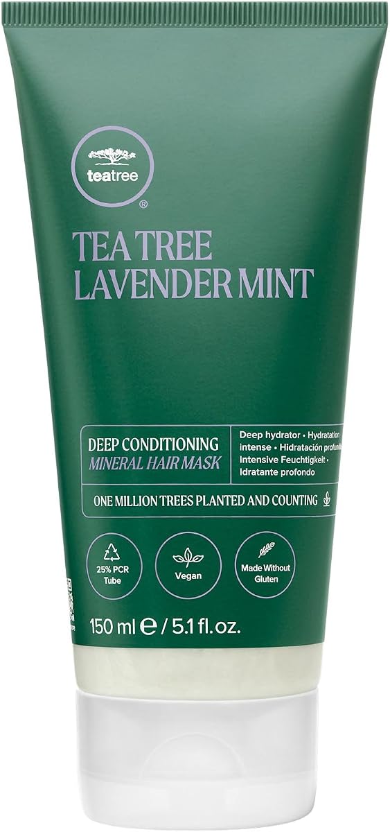 Mascarilla capilar mineral acondicionadora profunda de menta lavanda, hidrata + fortalece, para cabello grueso y seco