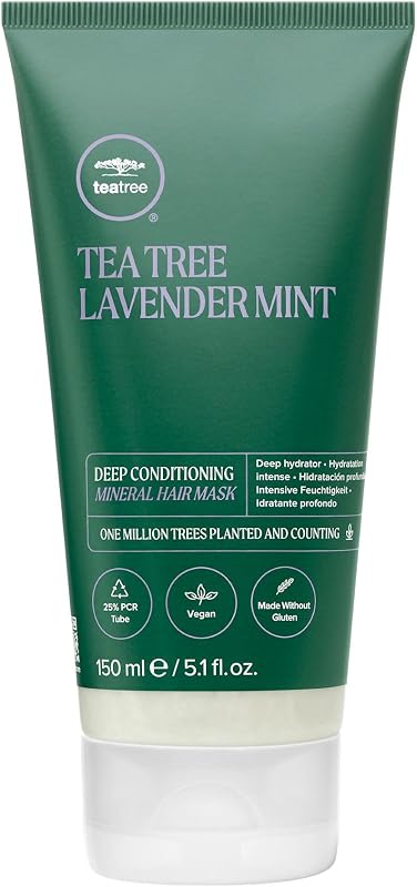 Mascarilla capilar mineral acondicionadora profunda de menta lavanda, hidrata + fortalece, para cabello grueso y seco
