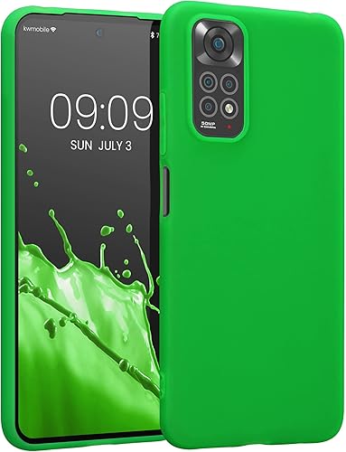 kwmobile Funda compatible con Xiaomi Redmi Note 11  Note 11S - Funda protectora de silicona TPU suave y delgada - Verde neón