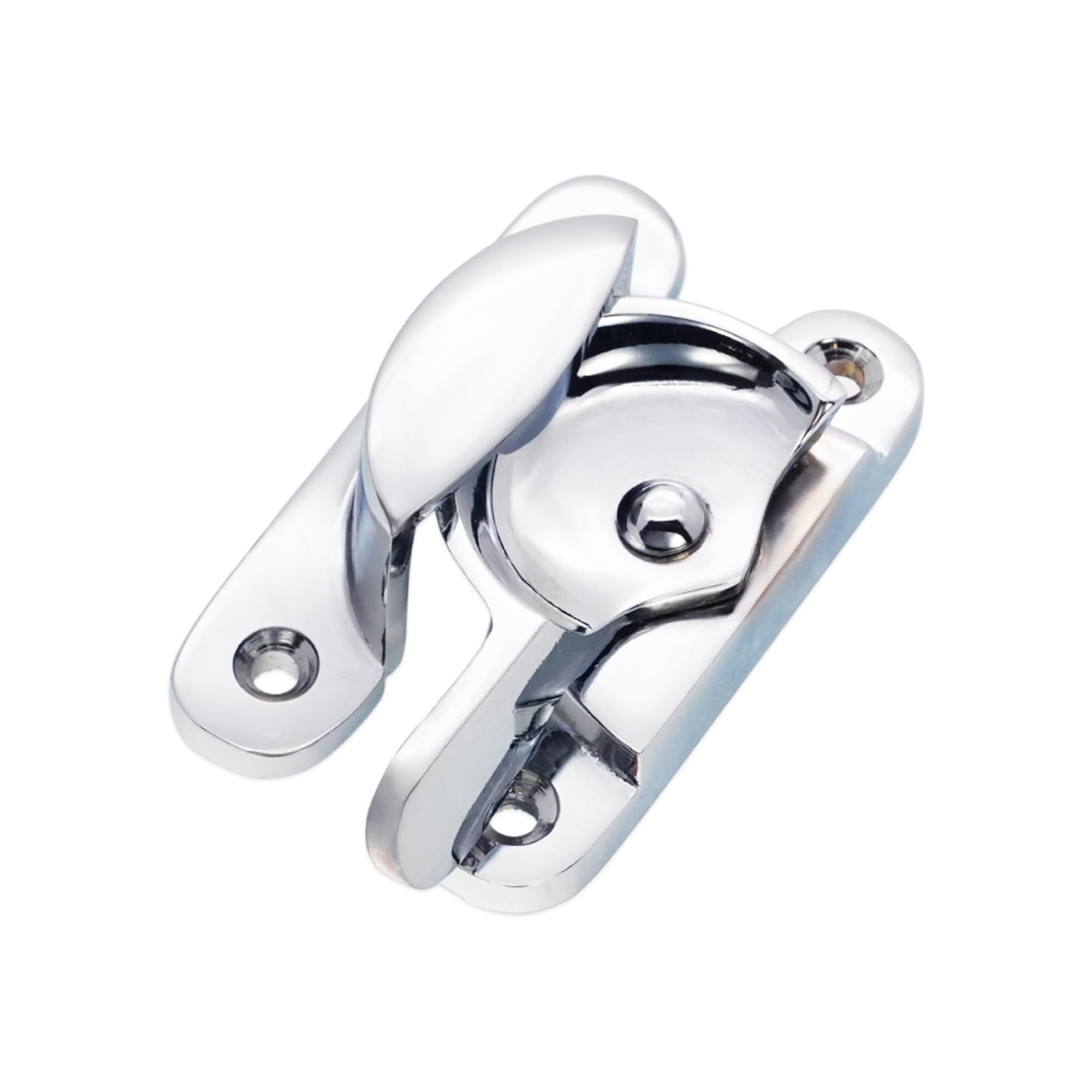 Infinity Decor Victorian Sash Window Fitch Fastener Lock - Polished Chrome Finish - Made from Solid Brass
