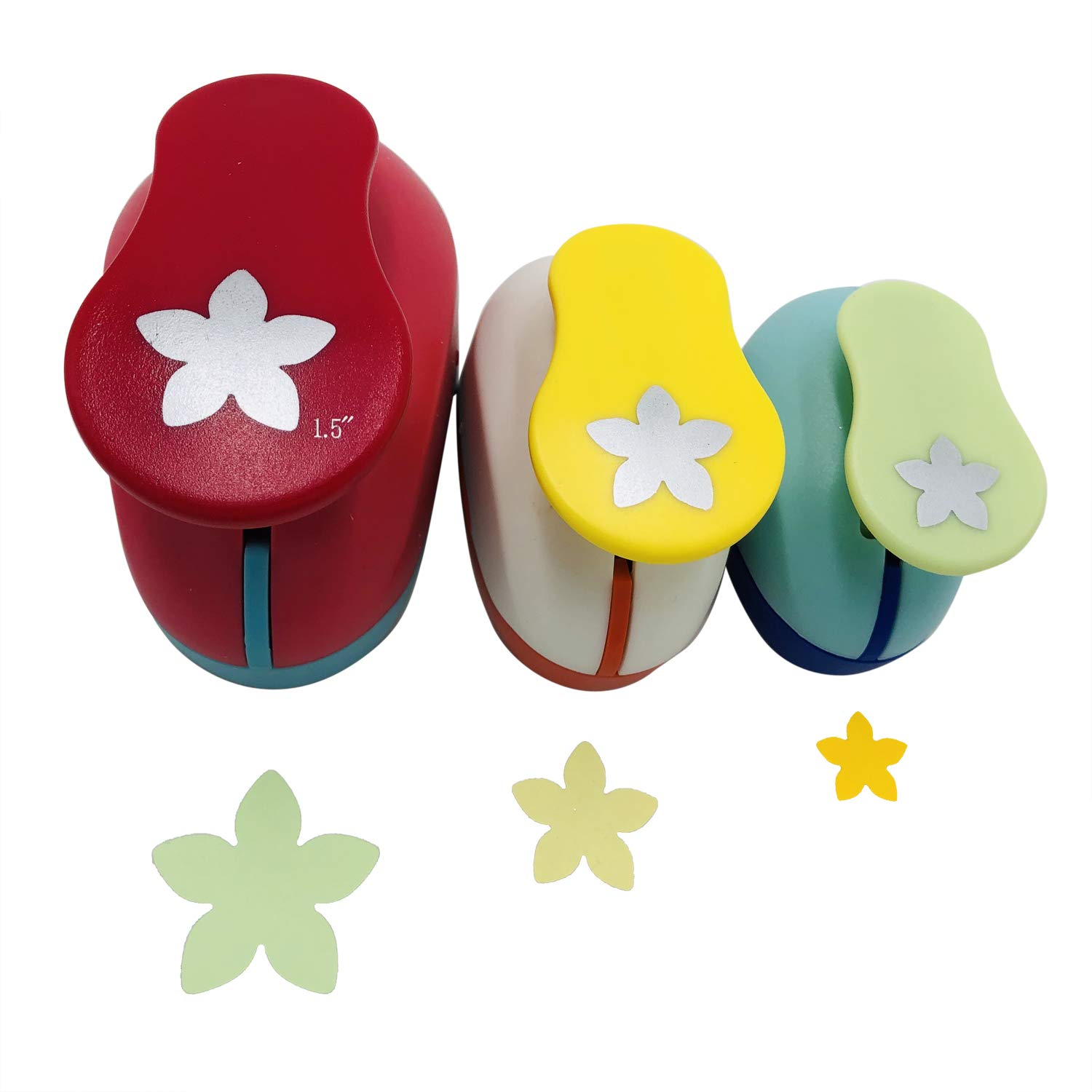 3 Pcs Punch 1.5-Inch 1-Inch 5/8-Inch Paper Punchers Scrapbook Crafts Paper Punch (Petal)