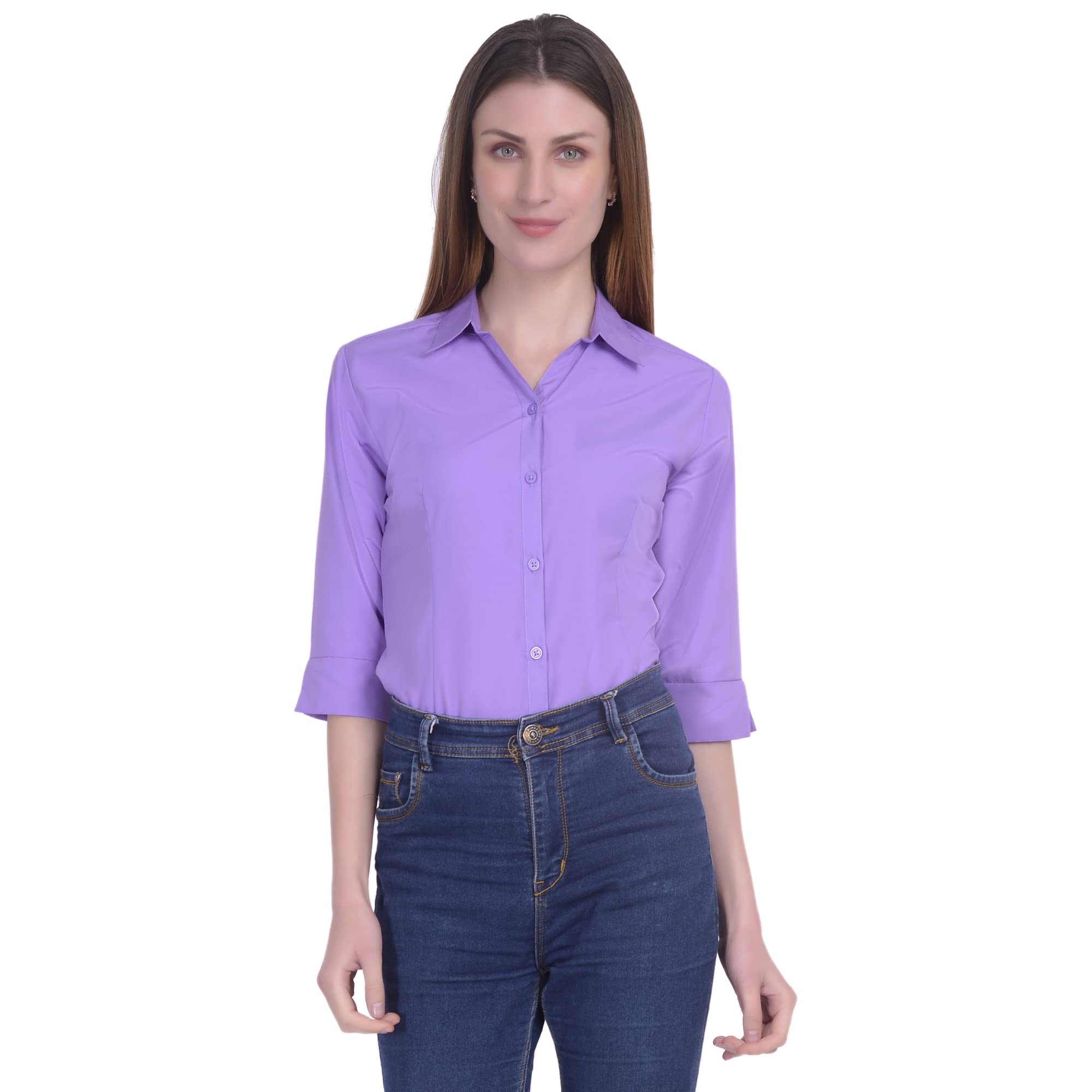 Blue Ronin Comfortable Stylish Regular Fit 3/4 Sleeve Casual Formal Shirt for Women