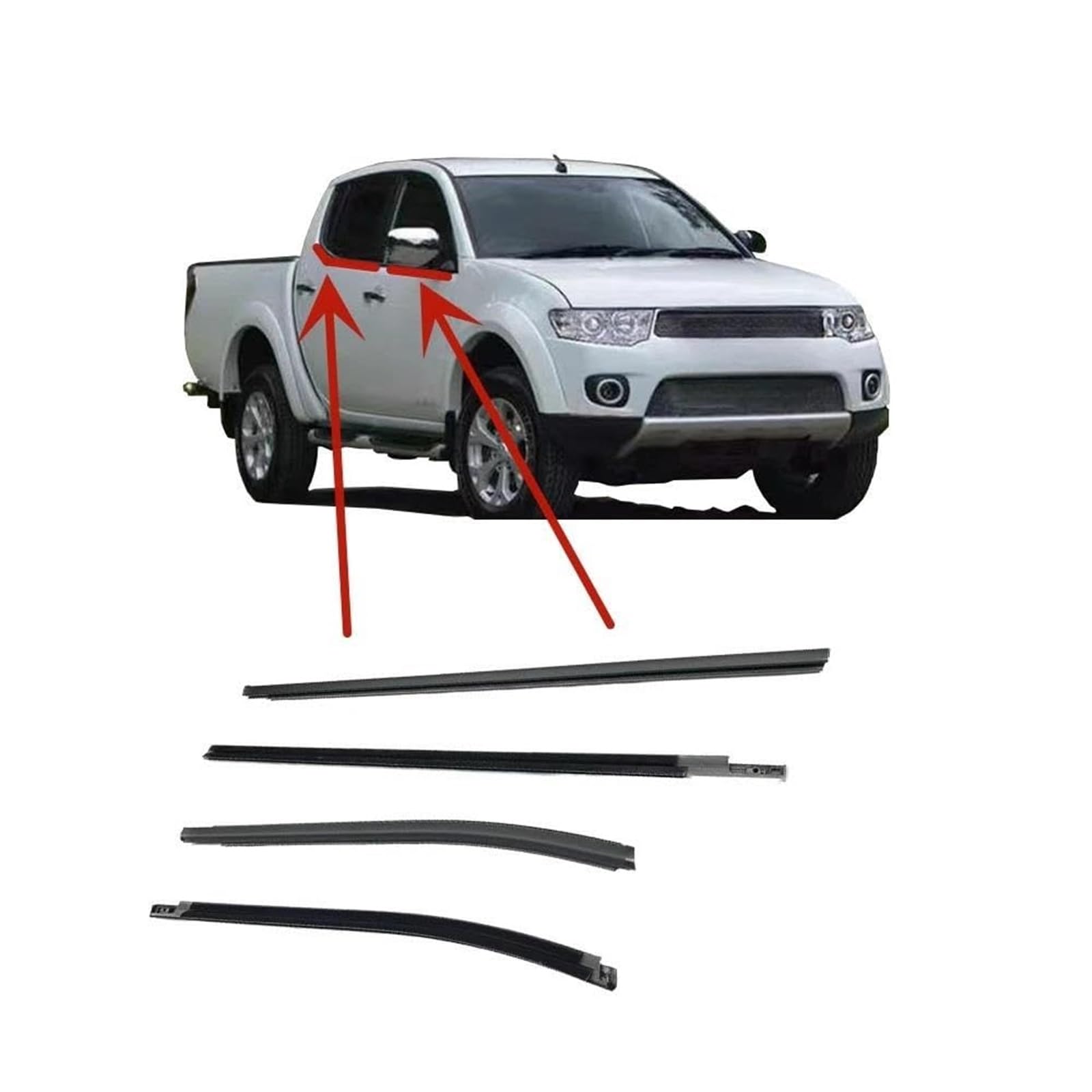 Guarnizione in gomma per finestrino esterno Per Mitsubishi Per Triton L200 2005-2015 (codice OE: MN117611) striscia in gomma per parabrezza