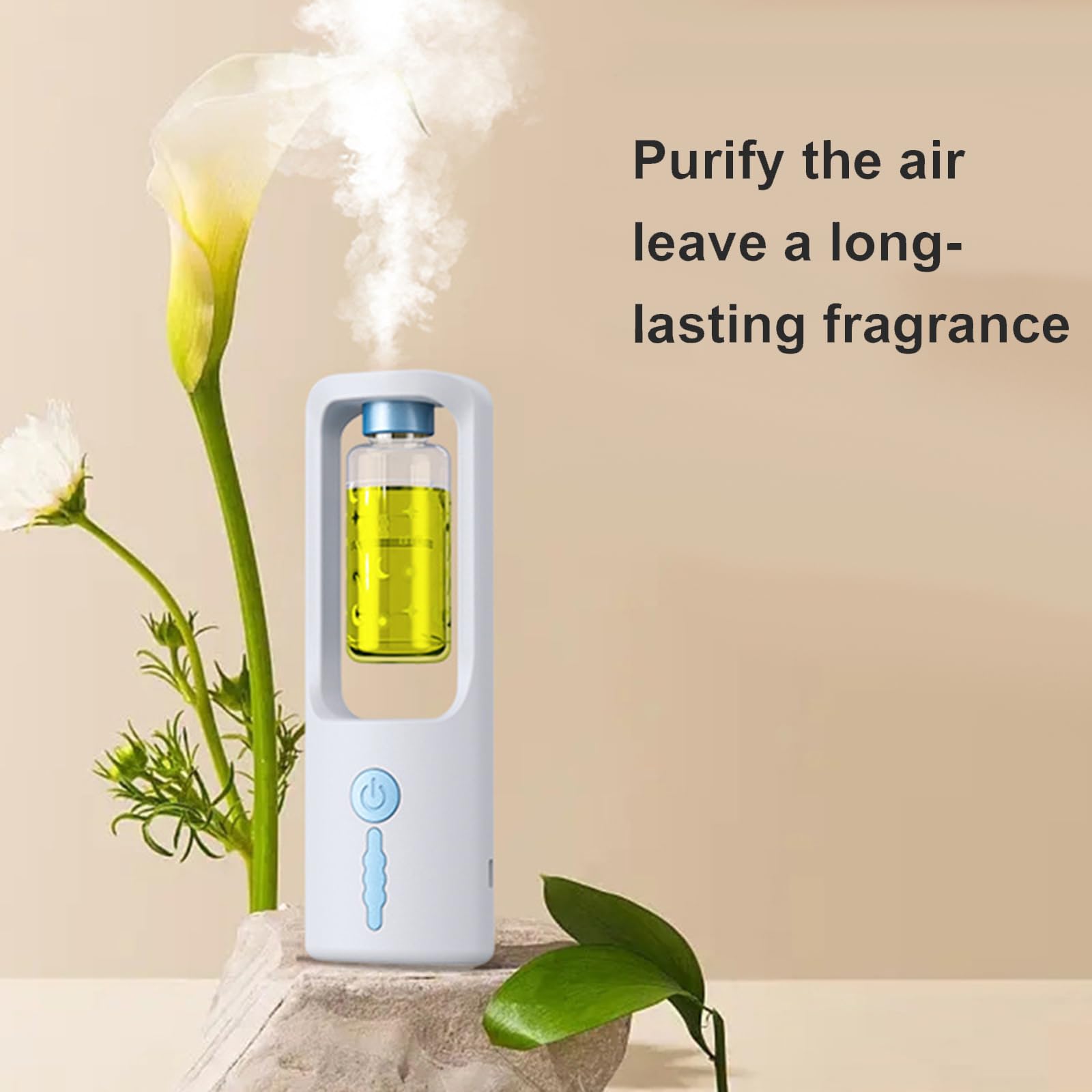AromaLuxe aromadiffuser voor etherische oliën, waterloos, oplaadbare batterij, instelbare intensiteit en timer, robuust aluminium, zwart