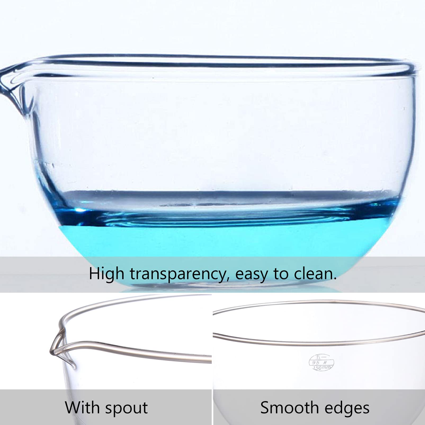 POPETPOP Verdampfungsschale mit Flachem Boden und Großer Oberfläche aus Glas Hitzebeständig Robustes Laborgerät für Verdunstungsprozesse für Labor und Haushalt