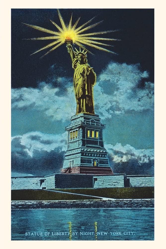 Vintage Journal Statue of Liberty at Night, New York Harbor (Pocket Sized - Found Image Press Journals)