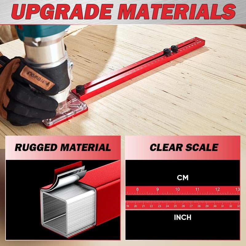 4 in 1 Router Milling Groove Bracket, Robust Woodworking Bracket for Milling Tasks (1PC + Double Flute Wood Milling Cutter, Cutting Diameter 1/4",5/16",3/8")