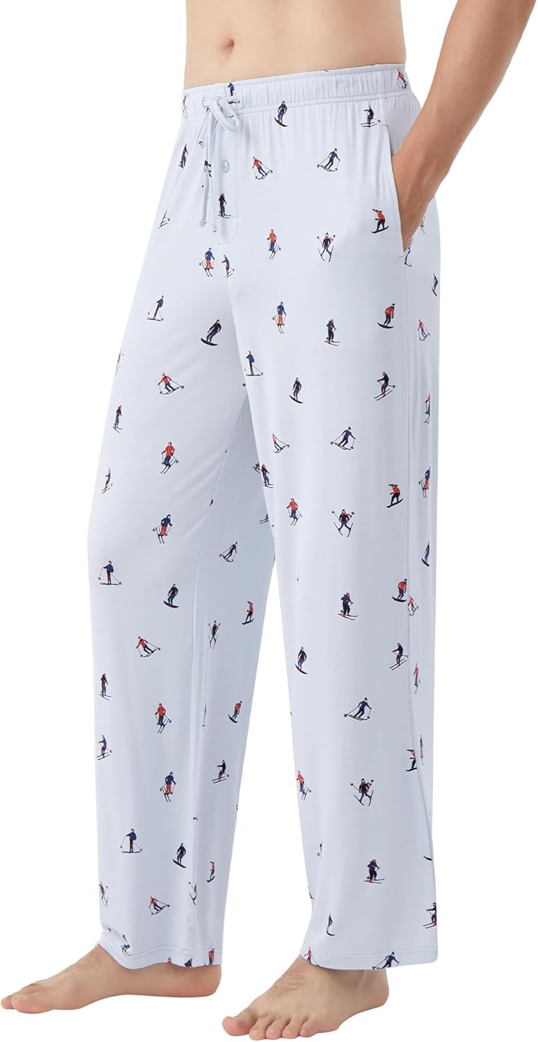 WiWi Viscose from Bamboo Mens Pajama Pants Soft Lounge Bottoms Sweatpants Sleep Pant Drawstring with Pockets S-XXL - Image 3