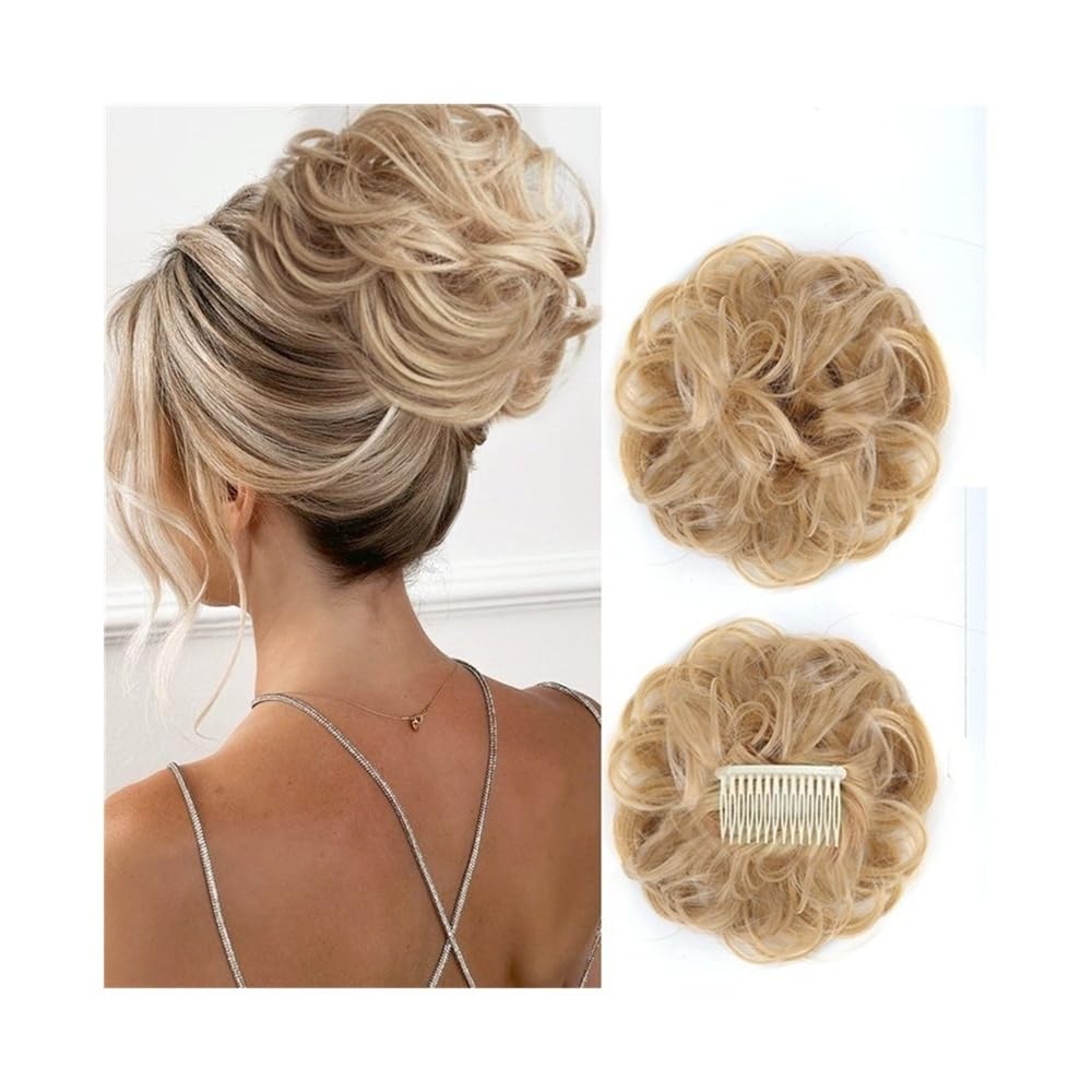 Chignon finto Chignon sintetico spettinato, versatile, regolabile, con clip laterale, for donne Donne(27H613)