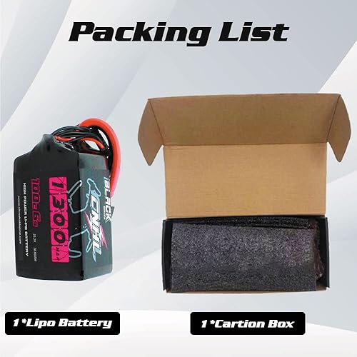 Miniatura 6 de CNHL Black Series 1300mAh 6S Lipo Batería 22.2V 100C (Burst 200C) con XT60 para FPV Racing RC Quadcopter Helicóptero Avión Multimotor Hobby DIY