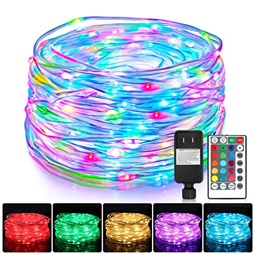 Color Change Led Rope Lights, 52FT 160 LED 16 Colors Fairy Lights with