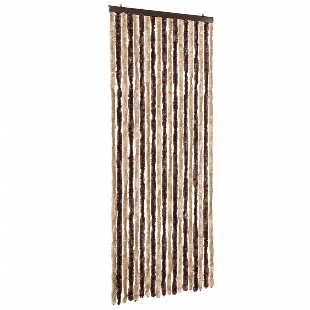 vidaXL Insect Curtain Doorway Fly Mosquito Bug Blind Screen Guard Curtain Adjustable Home Caravan Beige and Light Brown 56x200 cm Chenille โ image 1