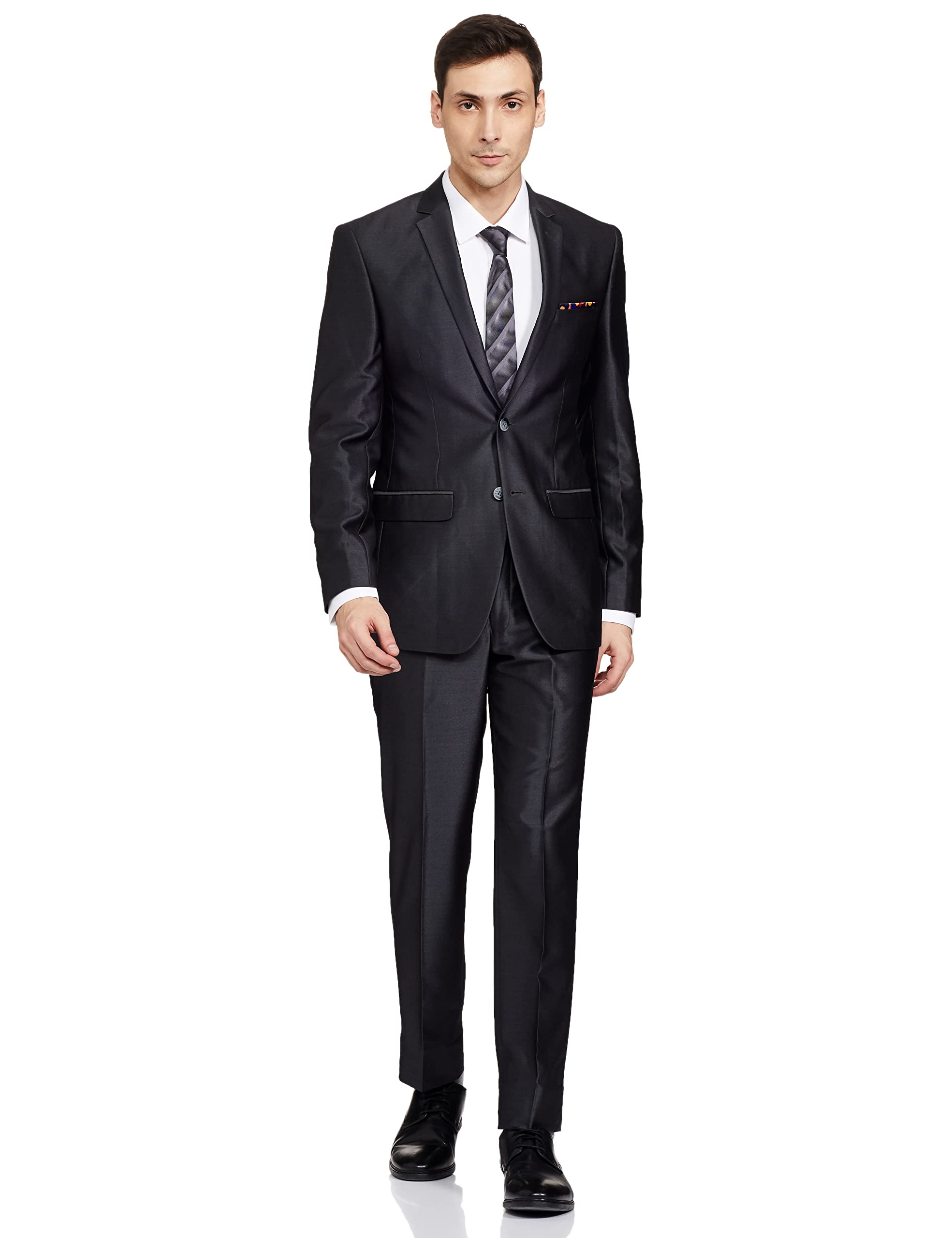 park avenue Rayon Blend Men's Full Sleeve Regular FIT Black Formal Suit-picture-31