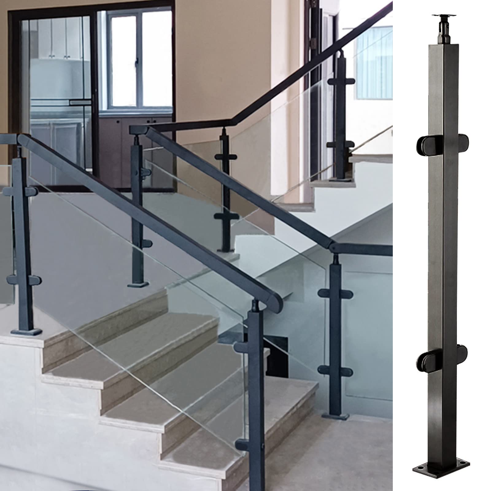 Poteau de balustrade en acier inoxydable couleur maïs au design épuré
