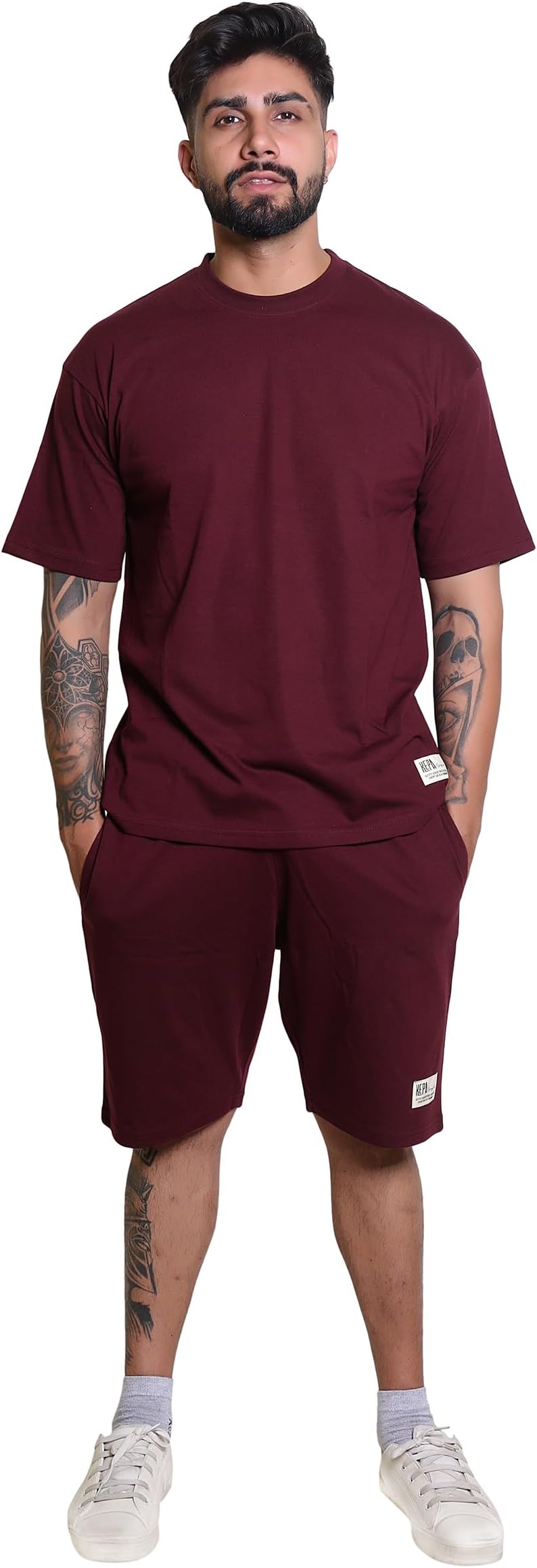 Cord Set for Men Shorts & Night Dress for Men - Soft Cotton Co-ord Set Tshirt - Summer - Beach Wear, Airport Outfit Lightweight Comfort Fit Travel Outfit