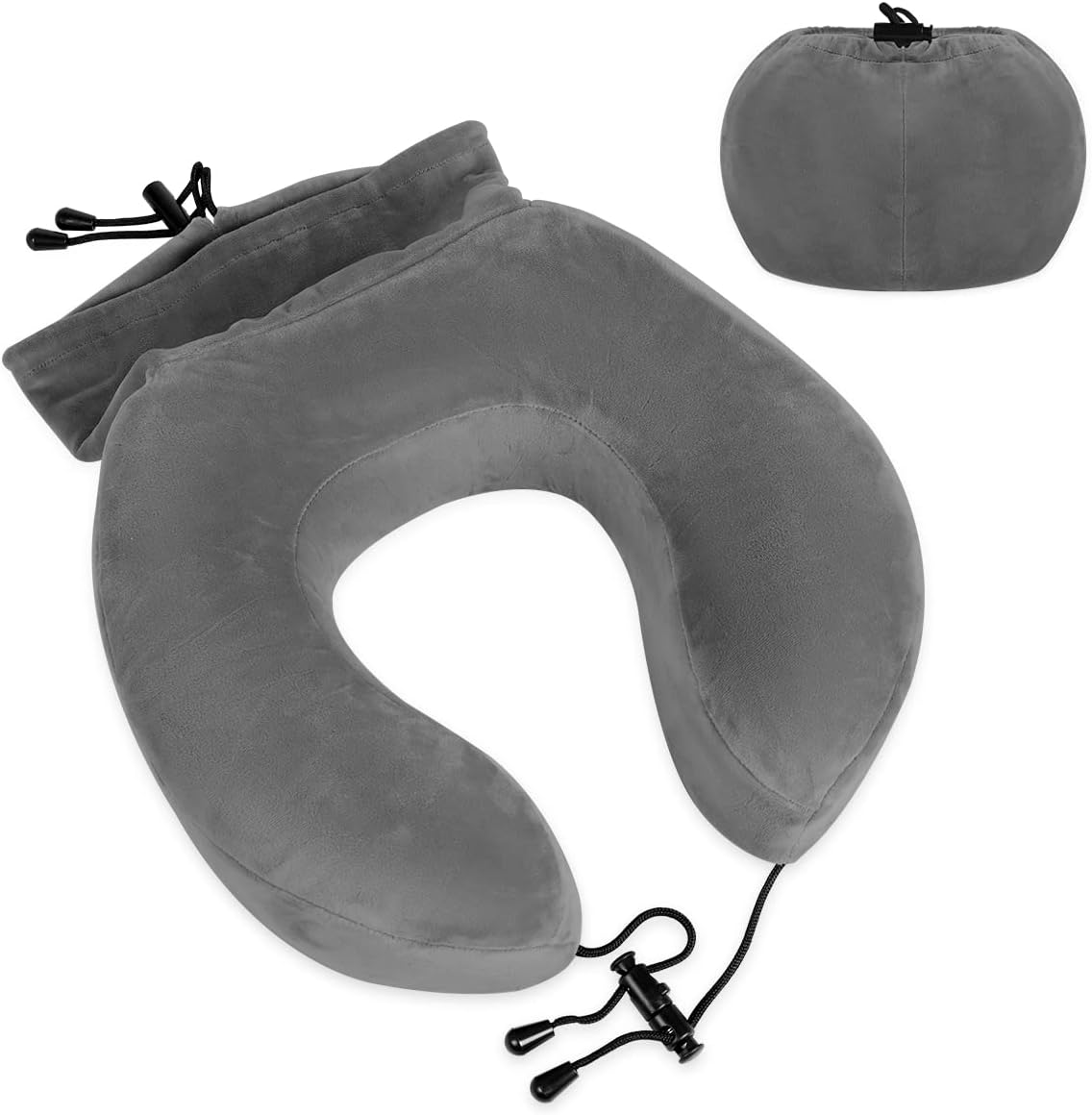 ネックピロー 首枕 首まくら 携帯枕 バスピロー 昼寝枕 低反発 収納袋一体形 飛行機/車/新幹線/バスに適用 旅行用品 防臭 カバ