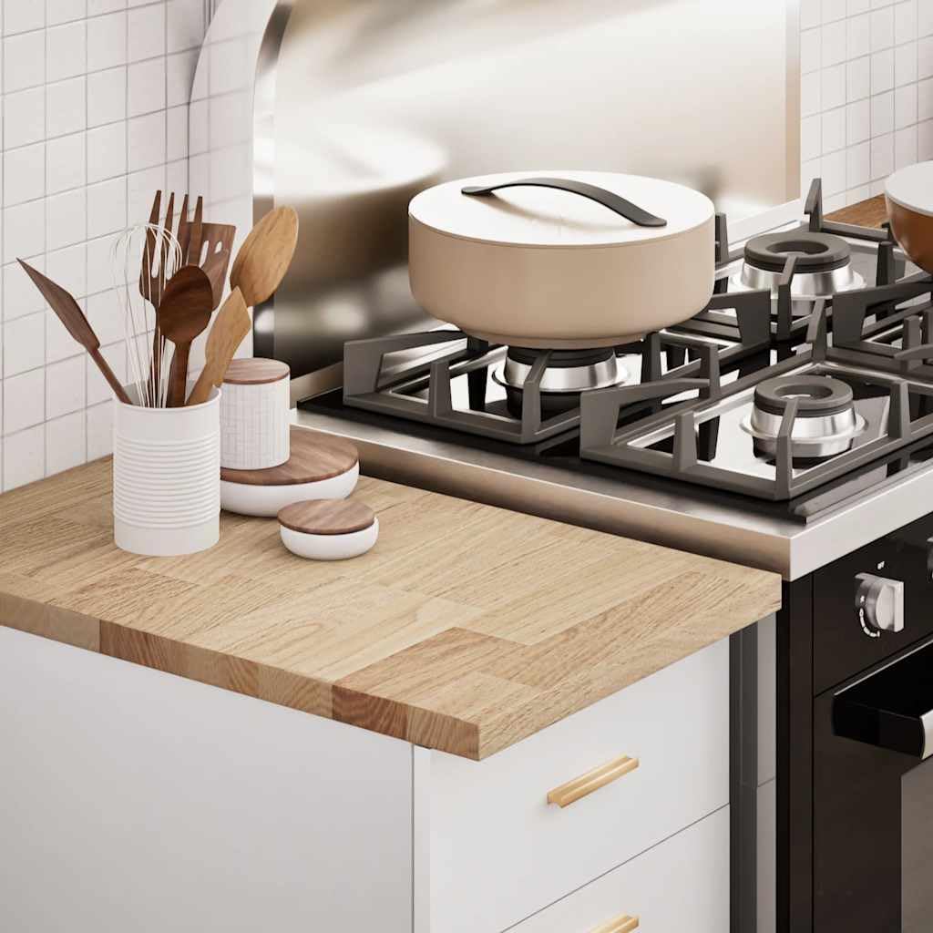 Plan de travail robuste en bois de chêne pour cuisine et établi comme plan de travail de cuisine en bois massif aspect naturel