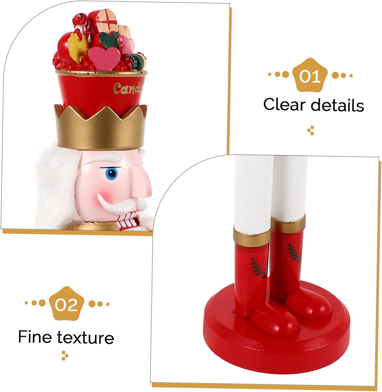 Healifty Colorful Wooden Nutcracker King Christmas Ornament Traditional Xmas Holiday Decor Unique Nutcracker Doll Festive Tabletop Decoration Gift