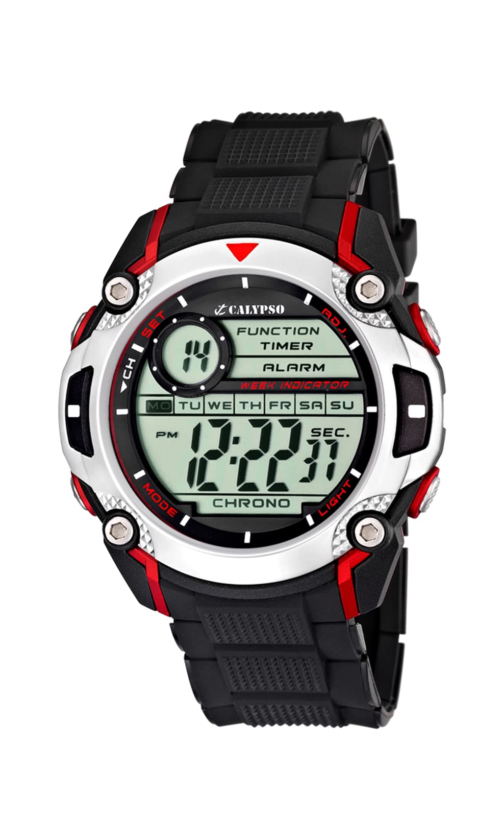 CALYPSOK5577 - Reloj de pulsera para hombres , digital, cuarzo , correa de caucho, color negro