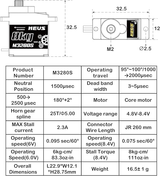Servo de dirección MEUS Racing Cored TRX4M para RC 1/18 miniatura 4