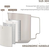 Vista 7 de MHW-3BOMBER Jarra de Espuma de Leche de 12oz/350ml Jarra de Leche Espumante Taza de Espresso Jarra de Vapor de Leche Jarra de Leche Espumante