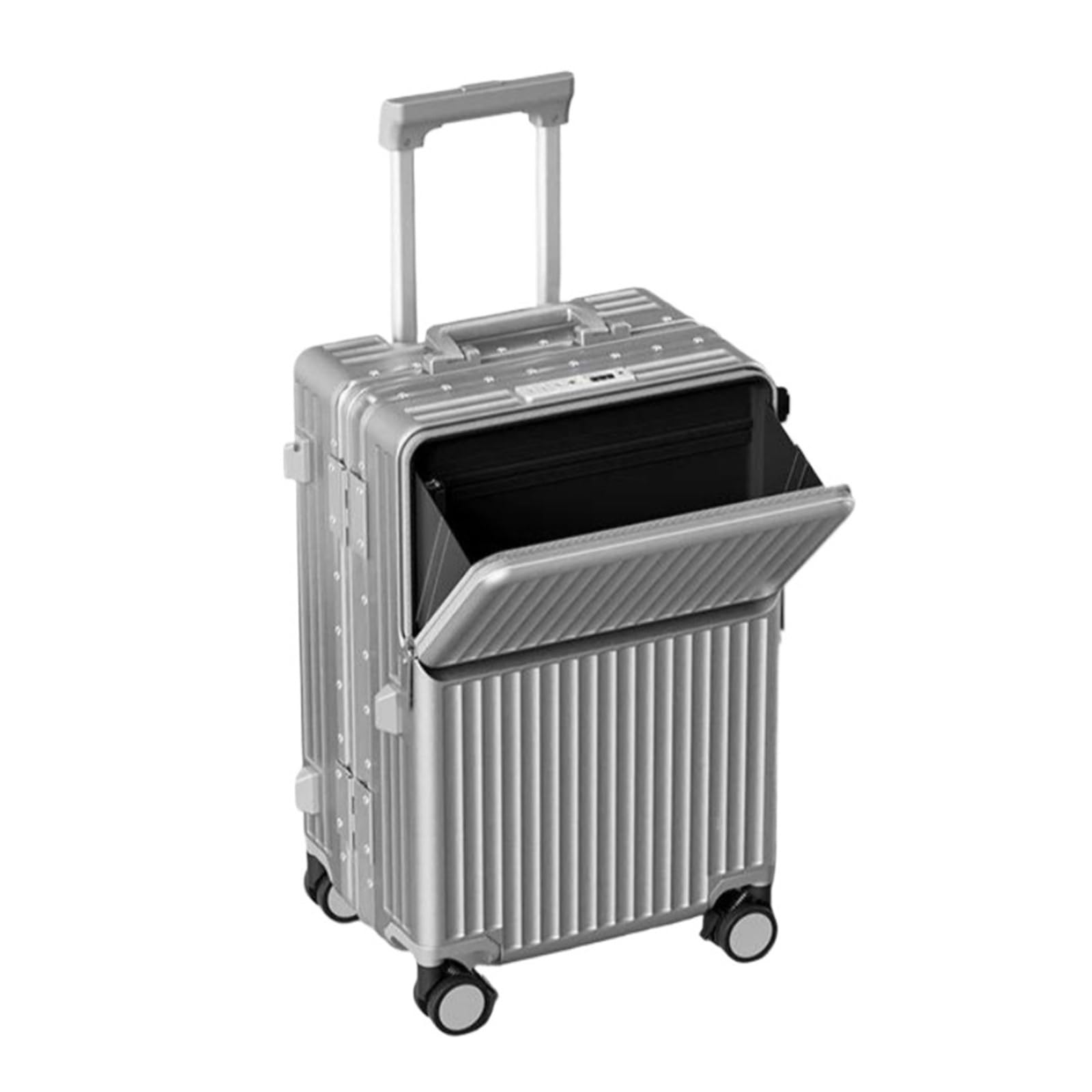 Valigia da viaggio con apertura frontale Materiale PC, M, 20Inches 500mm, Classico | Bagaglio di rotolamento di viaggio di carico del supporto della tazza della struttura di alluminio 50.8/61/28.1/30 pollici