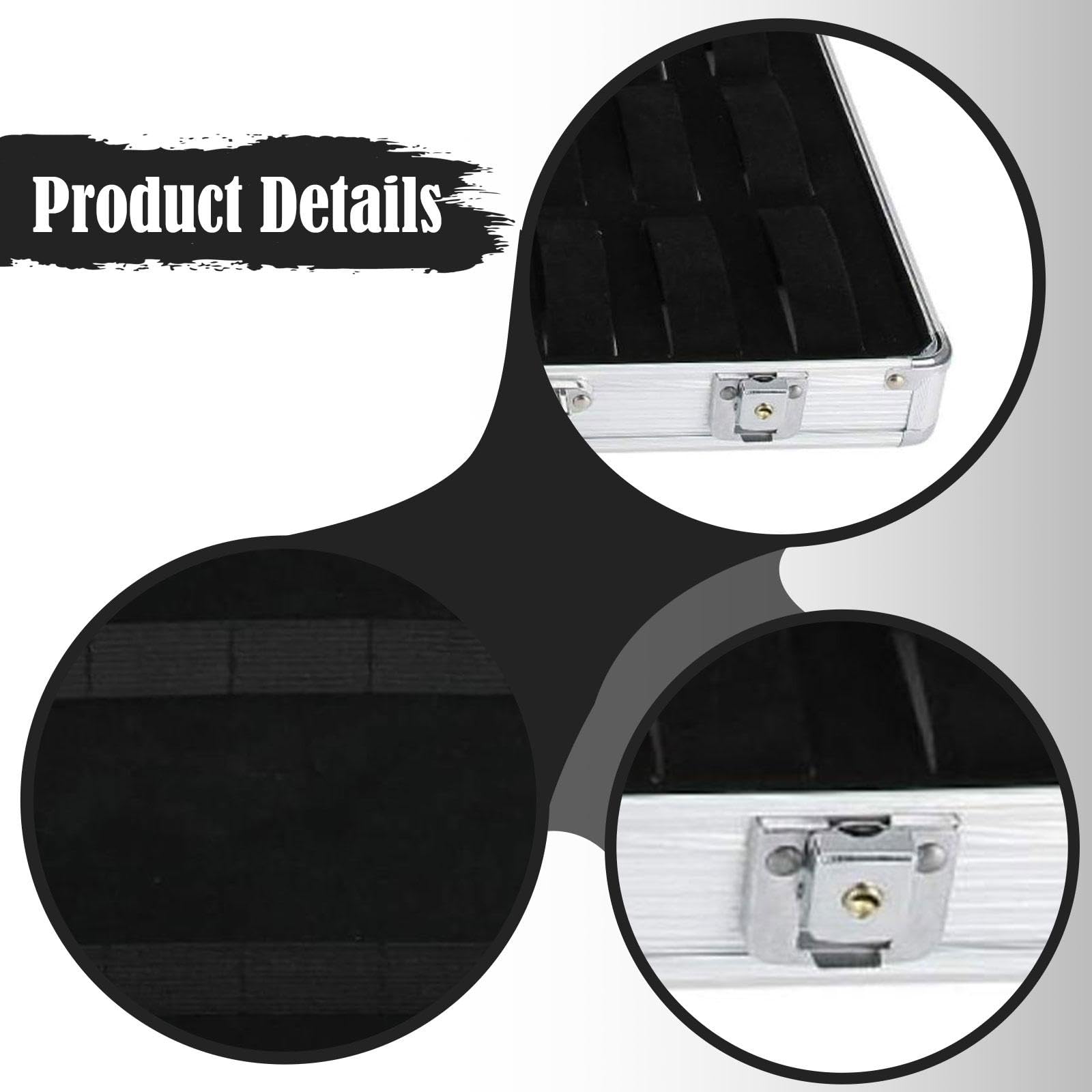 Milageto Maletín para Relojes Caja para Organizar Relojes de Aleación de Aluminio con Interior Acolchado Portátil Y Ligero Adecuado para Viajes Coleccionistas