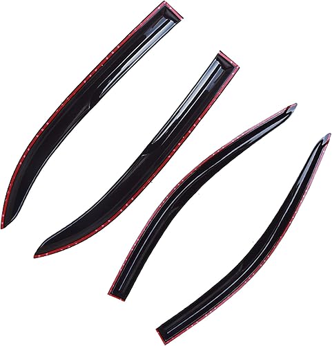 Miniatura 2 de Deflectores de protección contra la lluvia  Paquete de 4 deflectores de ventana lateral para ventanas de coche, cinta adhesiva para montaje