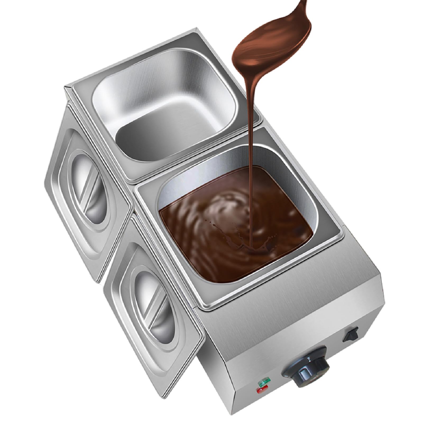 Machine à Fondre Le Chocolat à 2 RéServoirs, Machine à TempéRer Le Chocolat éLectrique 1000 W Avec ContrôLe De La TempéRature,220V