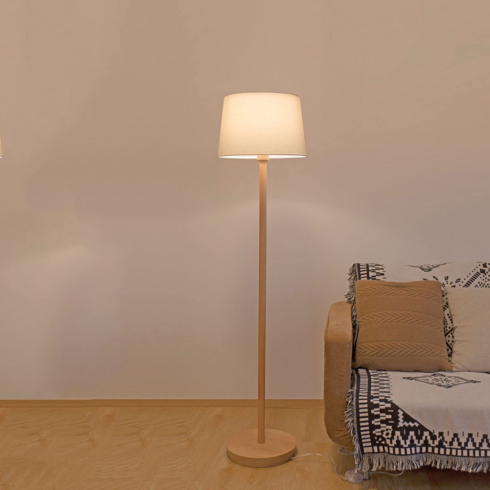 Lampada da Terra Lampada da terra moderna per camera da letto, Stand up lampade da lettura per soggiorno, illuminazione ufficio moderno con paralume in tessuto, lampada a palettoriali, lampada da terr