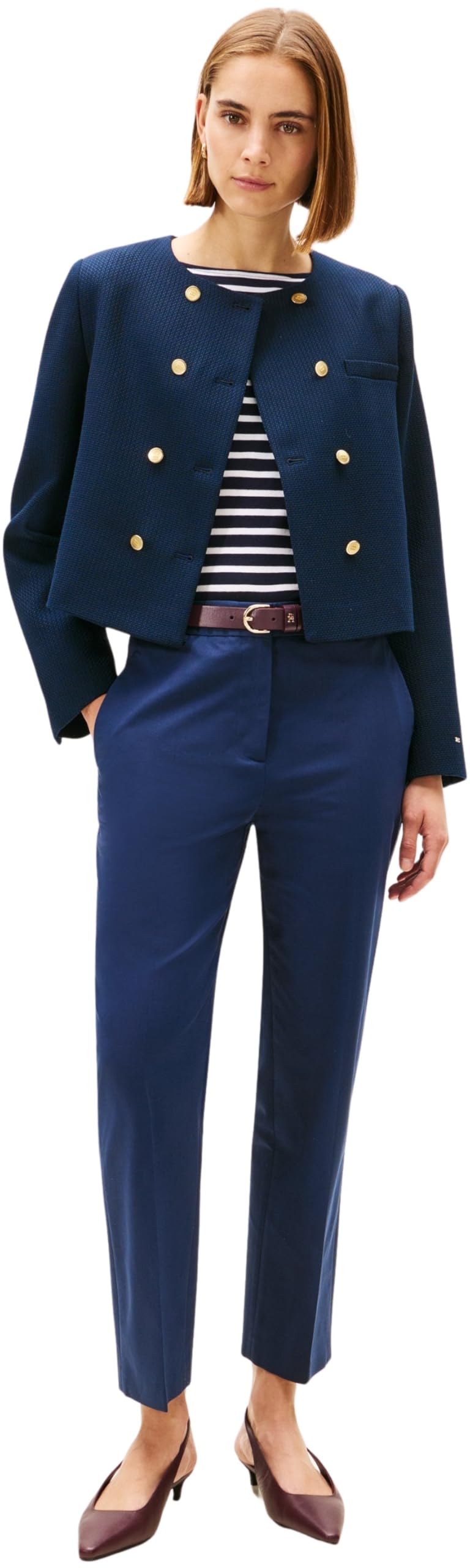 Tommy Hilfiger Co Slim Straight Chino Ww0ww40504 - Chinosy Kobiety