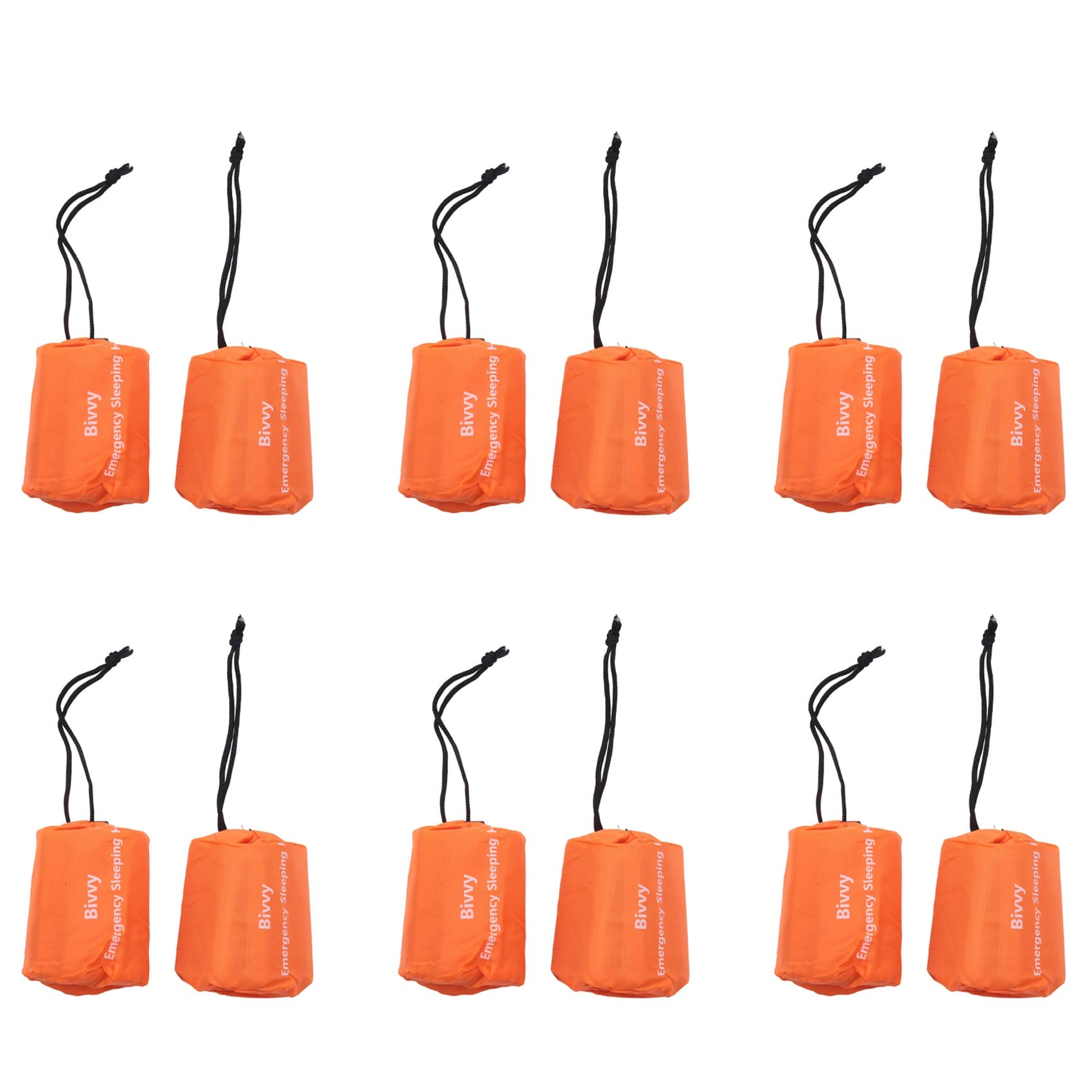 12-Pack Bolsa de Dormir Emergencia Térmica Impermeable Cubierta de Supervivencia para Camping al Aire Libre Senderismo