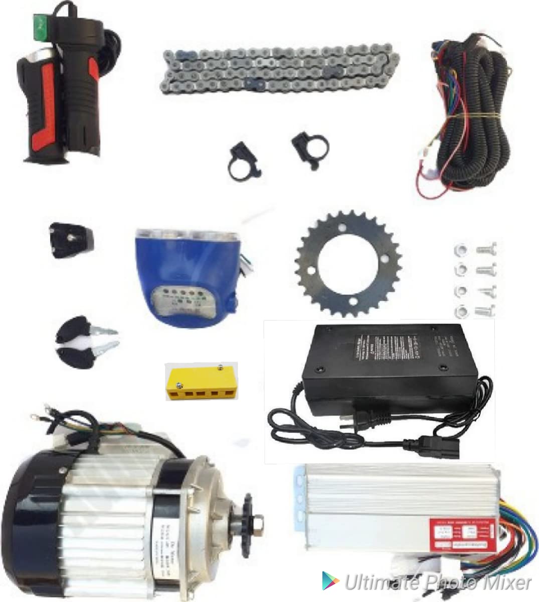 Impulsego electric bike conversion kit 48V 750Watt Ebike Motor Kit with charger, Black