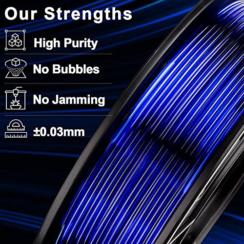 Image of AMOLEN 3D Printer Filament Bundle, PETG Filament 1.75mm,Transcucent Clear /White,Red,Green,Blue Filament,PETG Transparent Filament with Light Transmission Feature,250g x 4 Spools Set