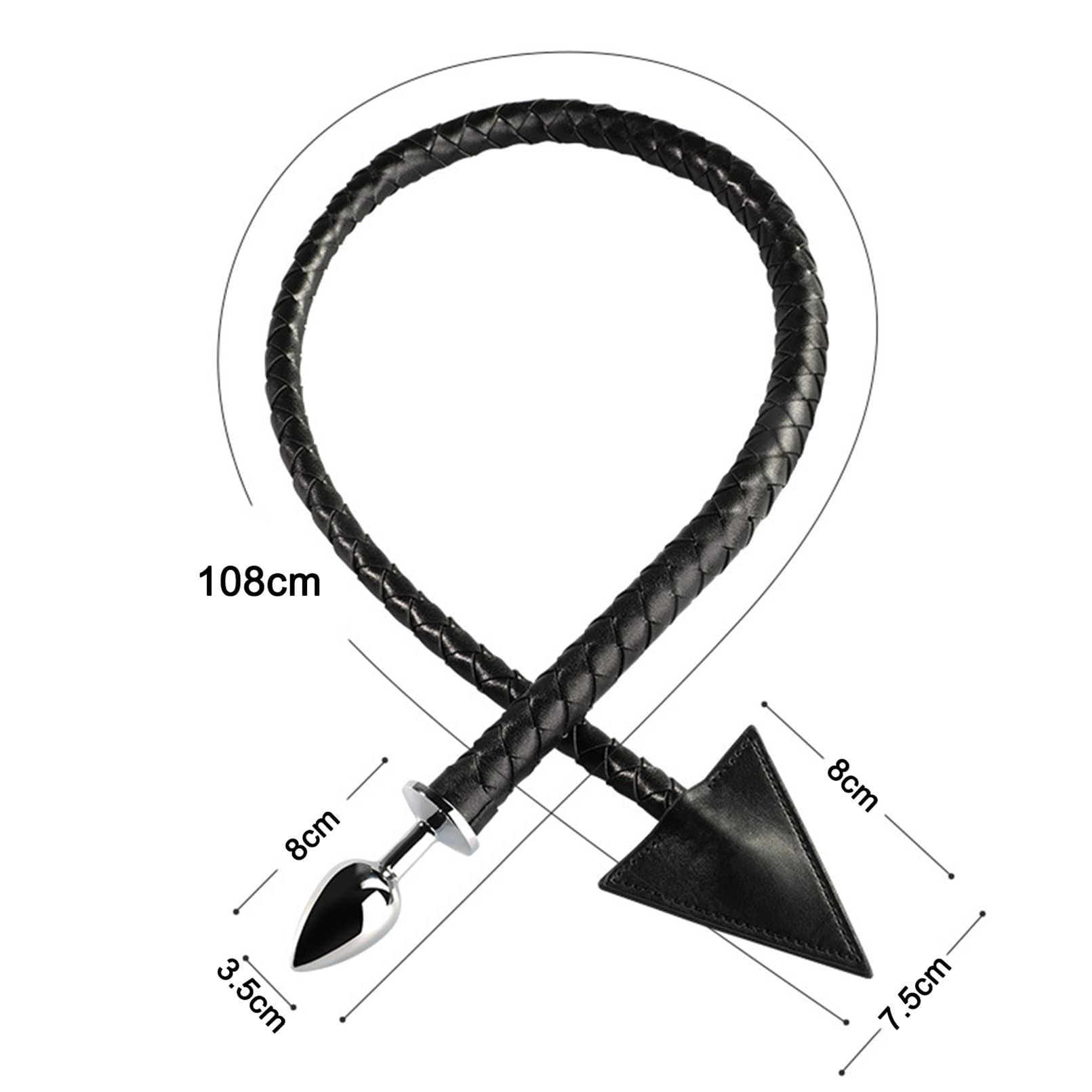 Anal Butt Plug Tail, Metal Anal Plug, Long Anal Plug, Faux Leather Devil Sex Whip Tail, 2 in 1 Anal Sex Toys, Couples Flirt Play Fetish Cosplay Things to Spice Up Your Sex Life