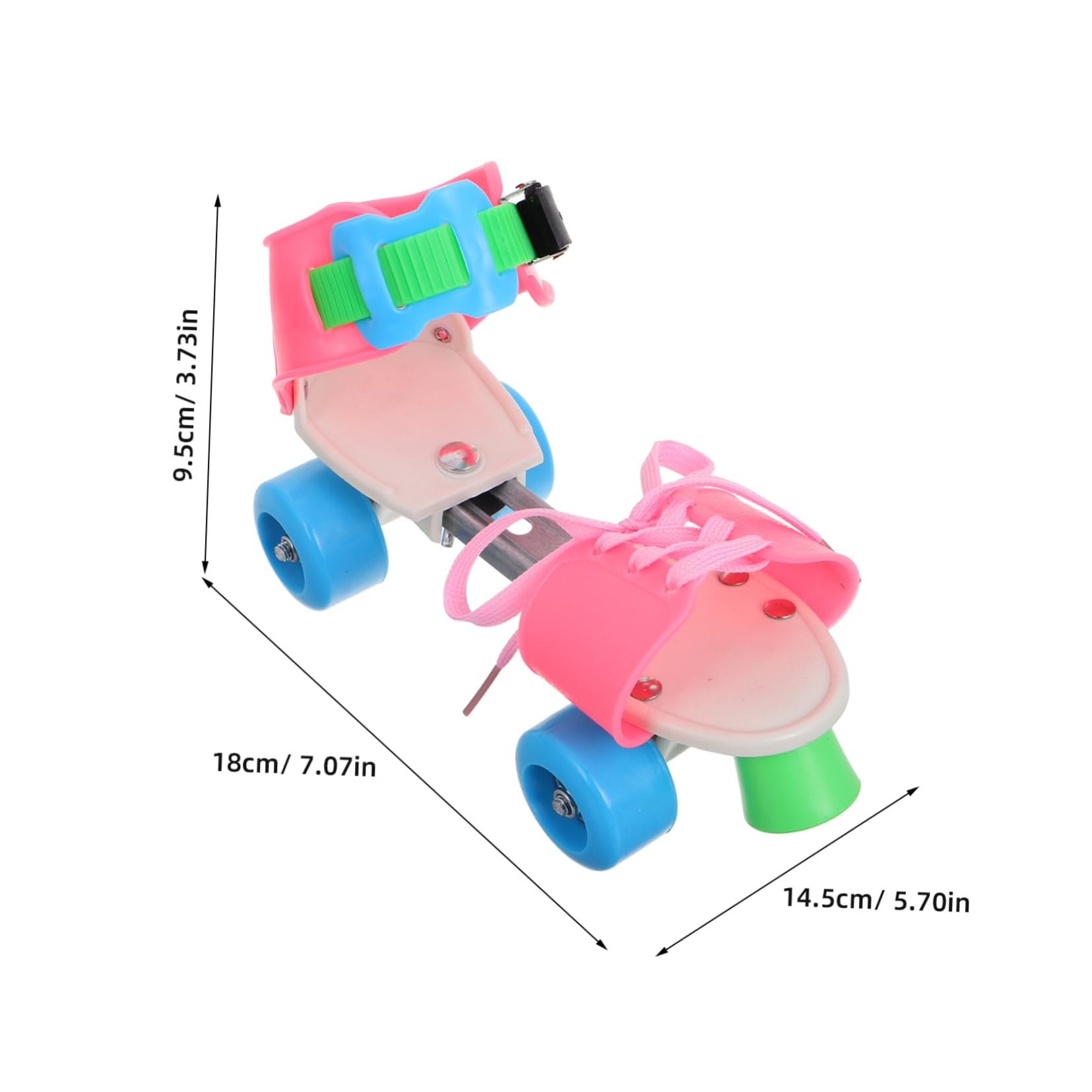 YARNOW Boys and Girls Quad Skates 1 Pair Adjustable Toddler Roller Skates Double Row Wheels for Enhanced Balance -Around Use