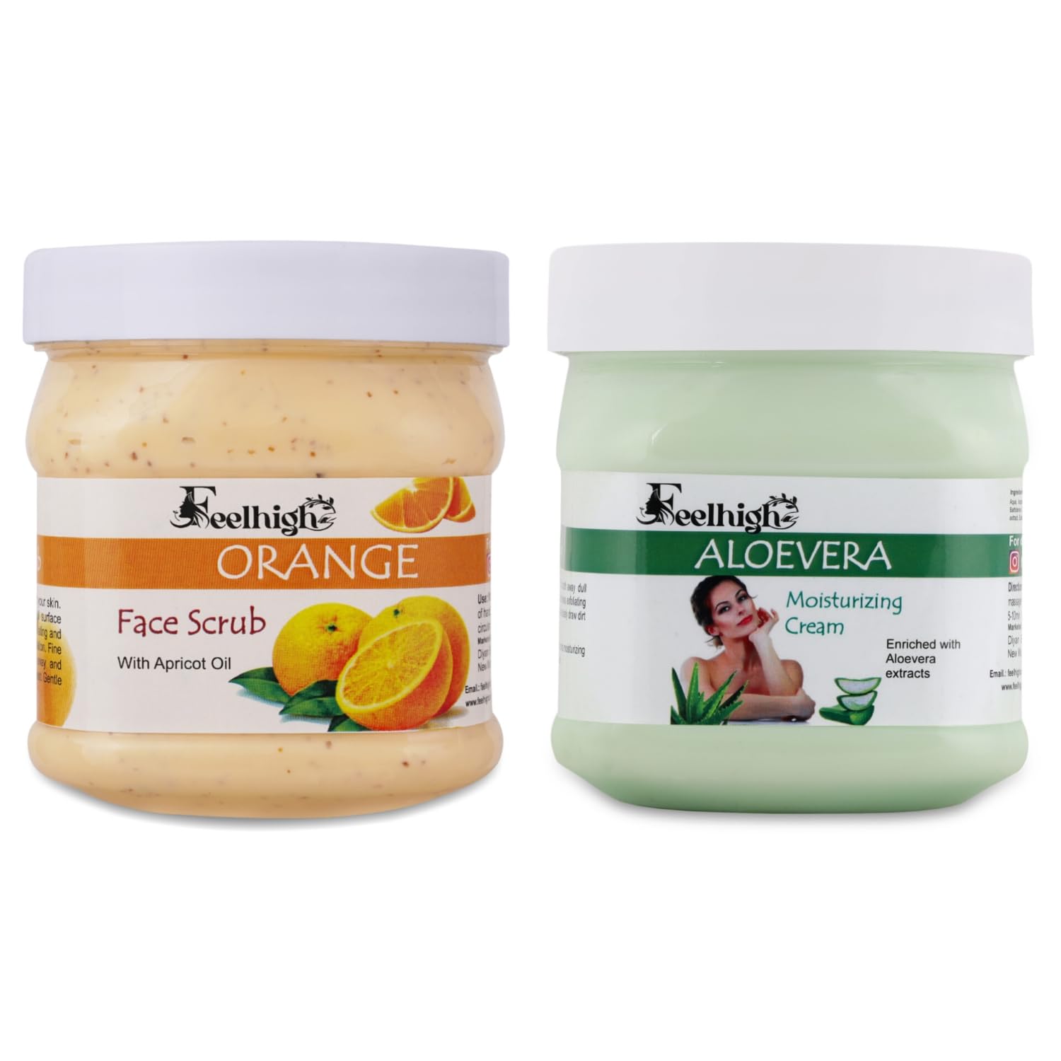 Combo Orange Face Body Scrub 500ml Enriched with Orange Extract for Dead Skin Cell Removal and Hydration & Aloe Vera Face Moisturizing Cream 500ml Enriched with Aloe Vera Extract | Pack of 2 | Men and Women Facial Kit-picture-49