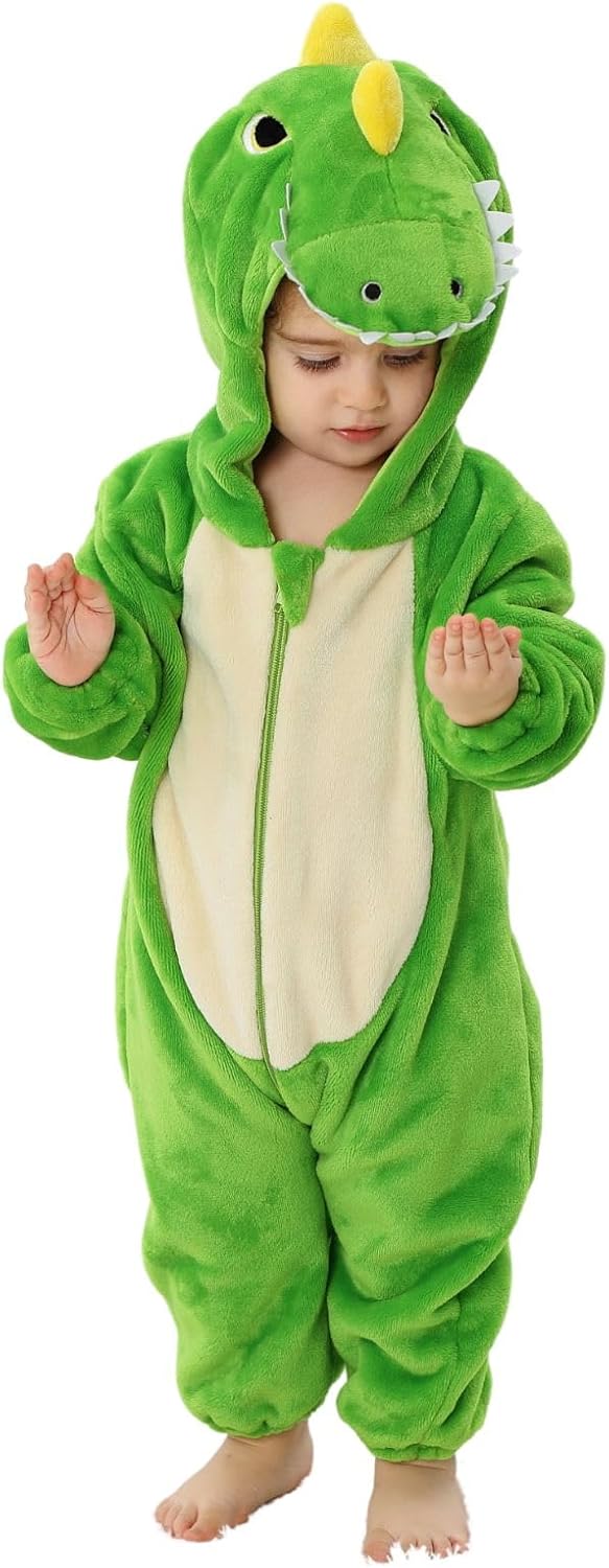 Baby Toddler Halloween Costume Infant Girl Boy Flannel Hooded Animal Onesie Romper Outfit Jumpsuit