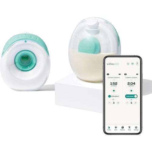 Willow Go - Hands Free Breast Pump - Wearable Breastfeeding Pump - Portable, Electric, Cordless, & 9 Levels of Hospital Grade Suction Strength - Postpartum Essentials - Double Breast Pump
