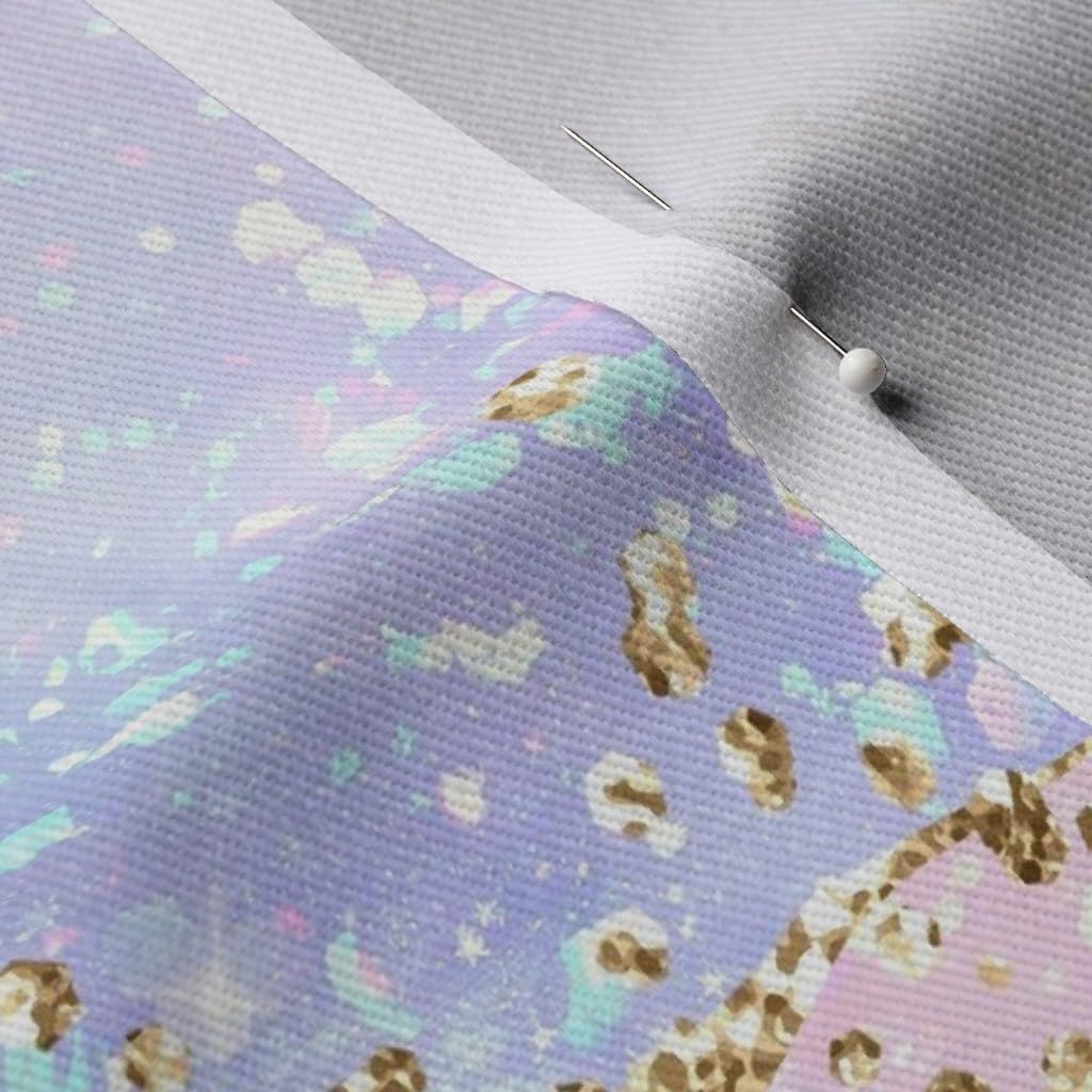 Spoonflower Fabric - Watercolor Geode Pink Purple Blue Faux Gold Metallic Look Pretty Printed on Denim Fabric Fat Quarter - Bottomweight Apparel Home Decor Upholstery